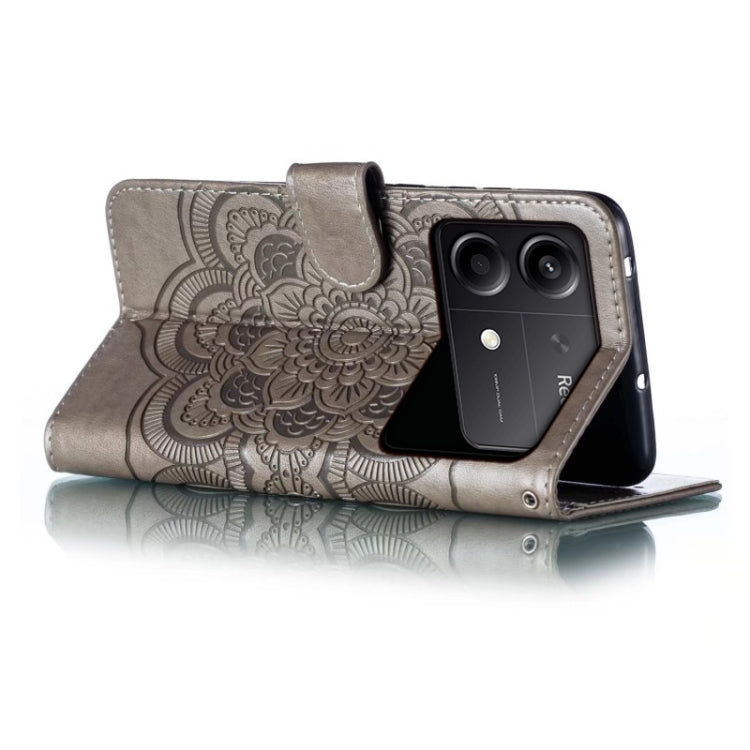For Xiaomi Redmi Note 13R Pro Sun Mandala Embossing Pattern Phone Leather Case