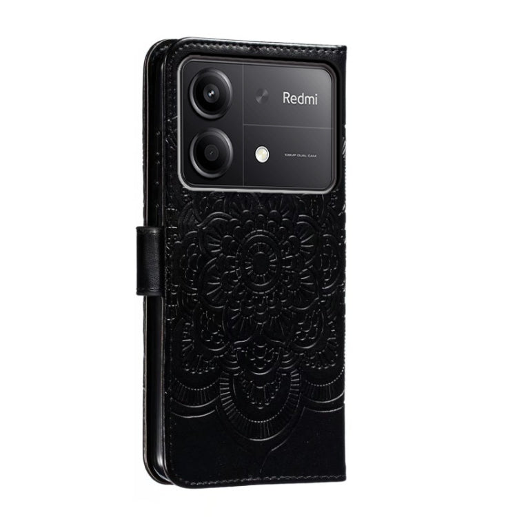 For Xiaomi Redmi Note 13R Pro Sun Mandala Embossing Pattern Phone Leather Case