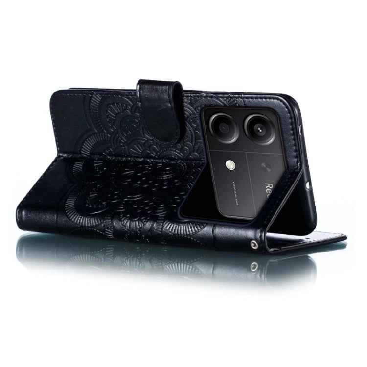 For Xiaomi Redmi Note 13R Pro Sun Mandala Embossing Pattern Phone Leather Case