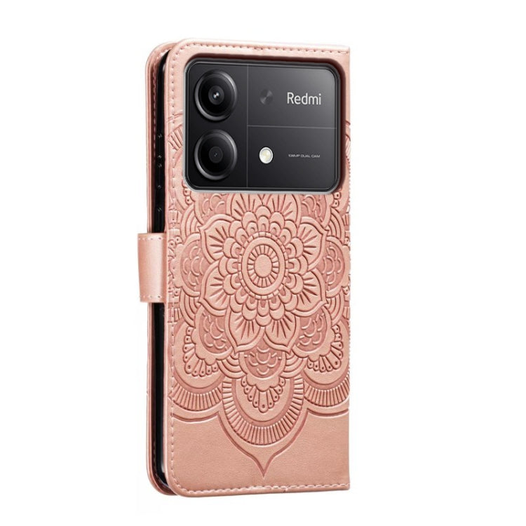 For Xiaomi Redmi Note 13R Pro Sun Mandala Embossing Pattern Phone Leather Case