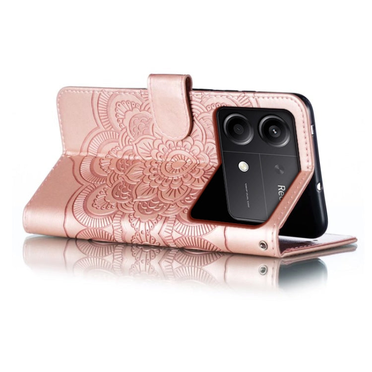 For Xiaomi Redmi Note 13R Pro Sun Mandala Embossing Pattern Phone Leather Case