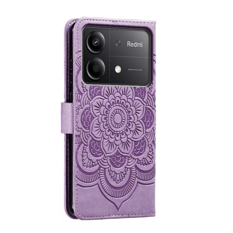 For Xiaomi Redmi Note 13R Pro Sun Mandala Embossing Pattern Phone Leather Case