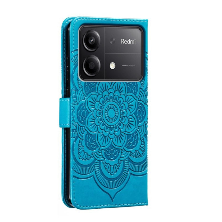 For Xiaomi Redmi Note 13R Pro Sun Mandala Embossing Pattern Phone Leather Case