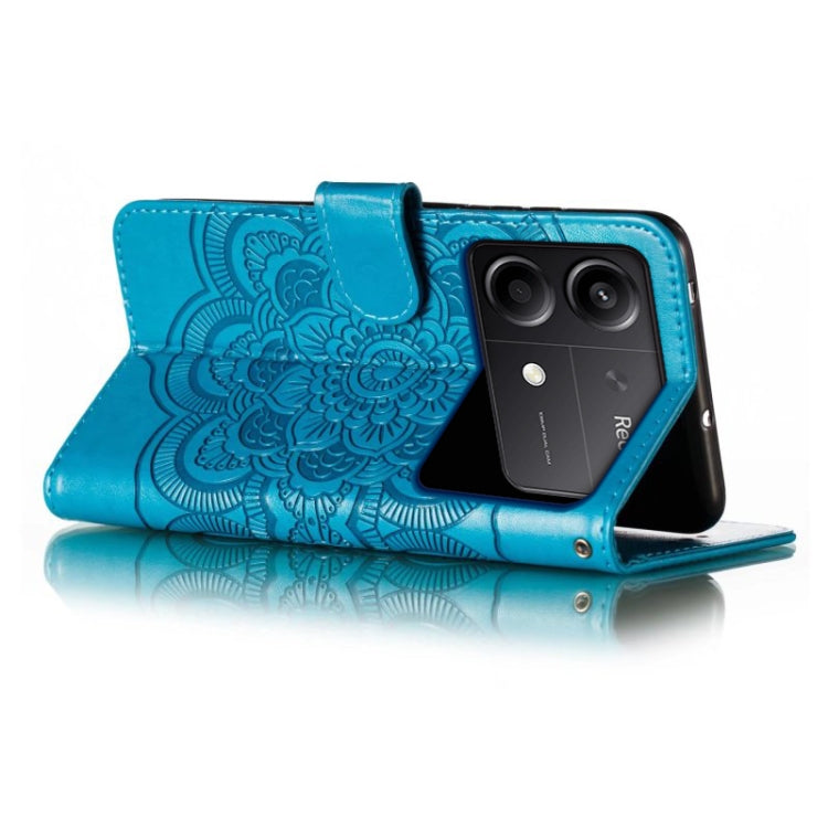 For Xiaomi Redmi Note 13R Pro Sun Mandala Embossing Pattern Phone Leather Case