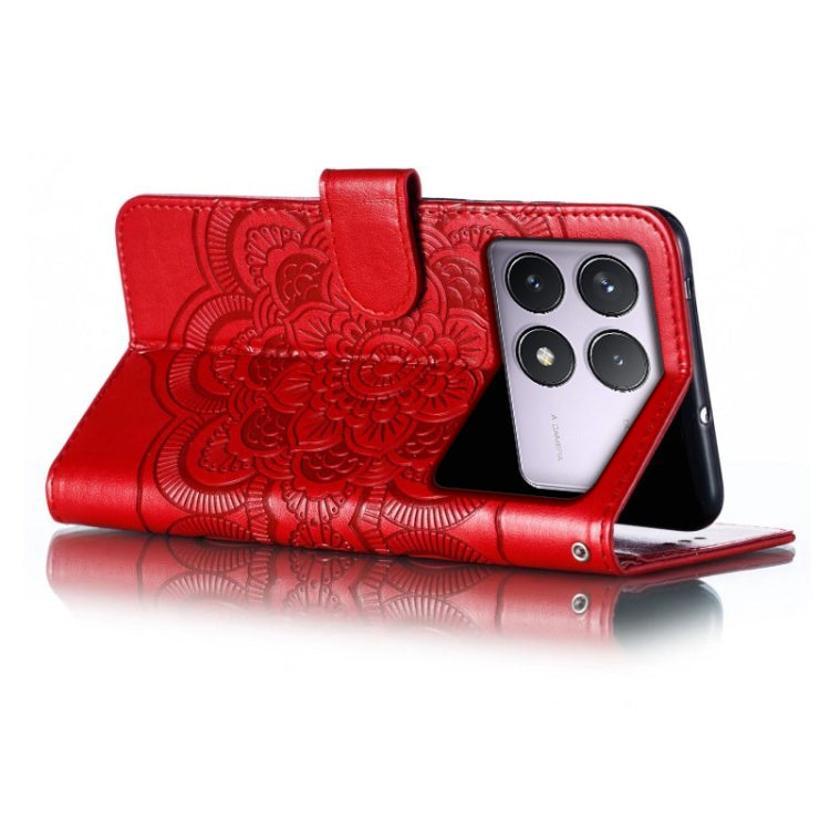 For Xiaomi Redmi K70 Sun Mandala Embossing Pattern Phone Leather Case