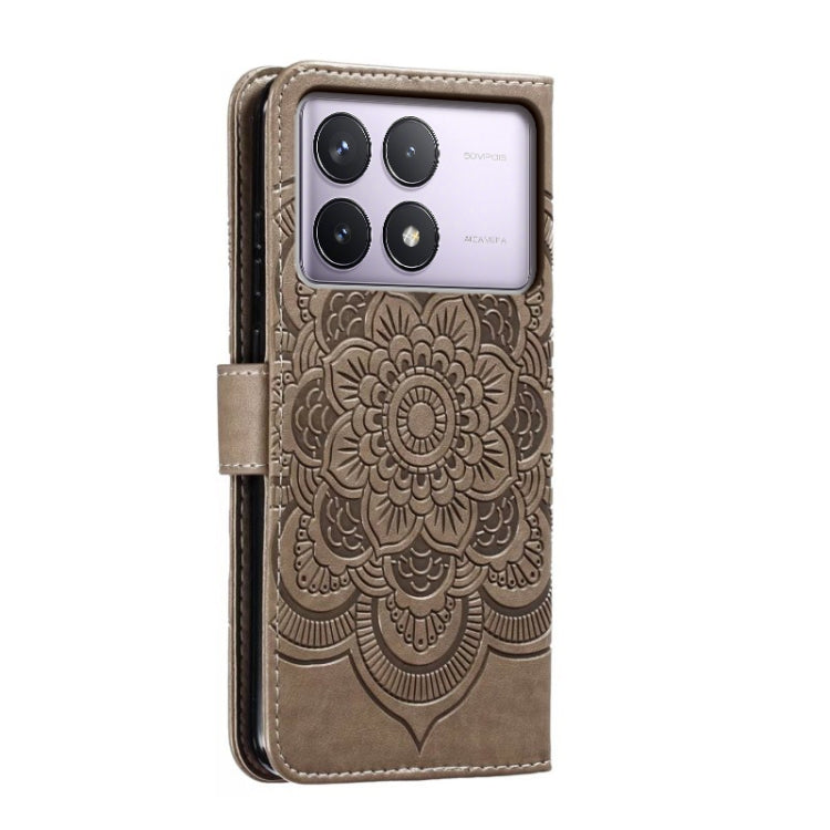 For Xiaomi Redmi K70 Sun Mandala Embossing Pattern Phone Leather Case