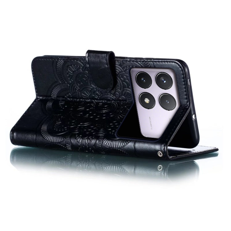 For Xiaomi Redmi K70 Sun Mandala Embossing Pattern Phone Leather Case