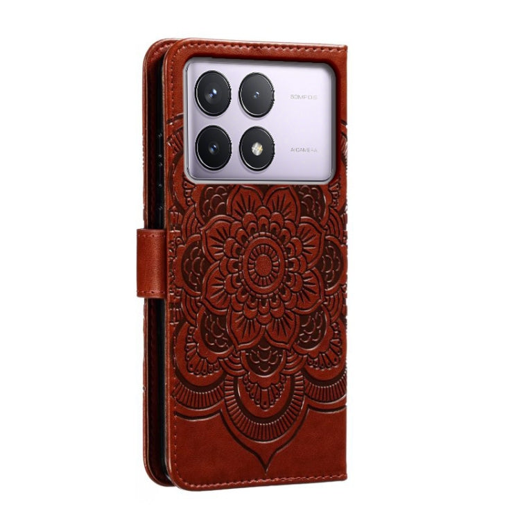 For Xiaomi Redmi K70 Sun Mandala Embossing Pattern Phone Leather Case