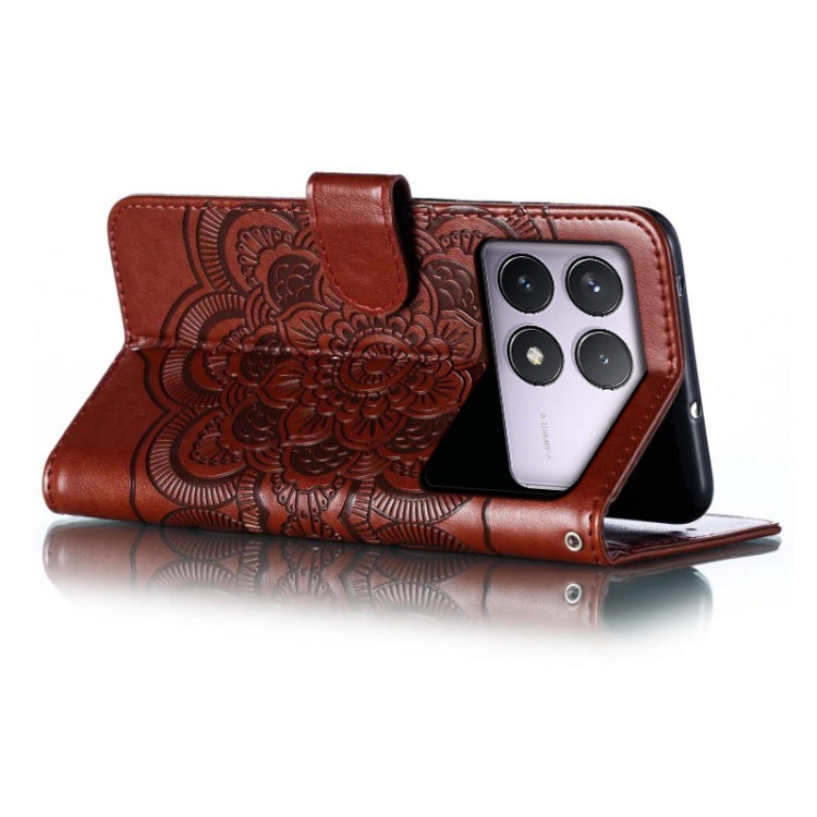 For Xiaomi Redmi K70 Sun Mandala Embossing Pattern Phone Leather Case