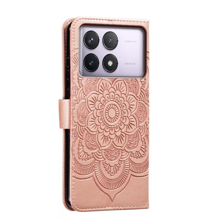For Xiaomi Redmi K70 Sun Mandala Embossing Pattern Phone Leather Case