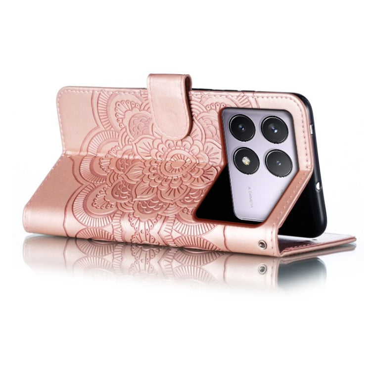 For Xiaomi Redmi K70 Sun Mandala Embossing Pattern Phone Leather Case