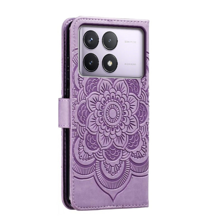 For Xiaomi Redmi K70 Sun Mandala Embossing Pattern Phone Leather Case