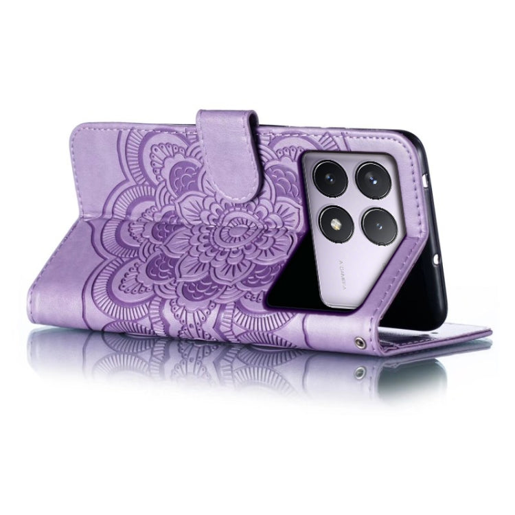 For Xiaomi Redmi K70 Sun Mandala Embossing Pattern Phone Leather Case