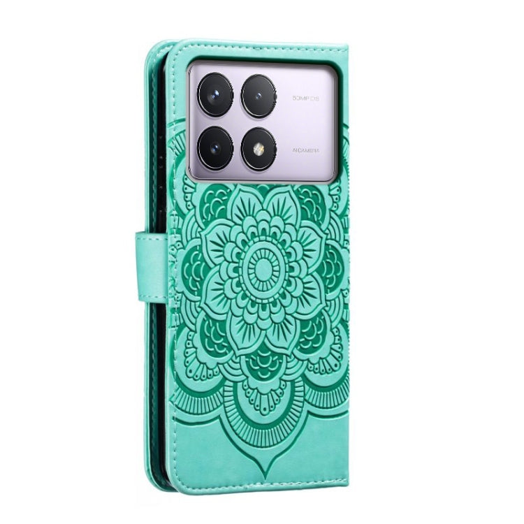 For Xiaomi Redmi K70 Sun Mandala Embossing Pattern Phone Leather Case