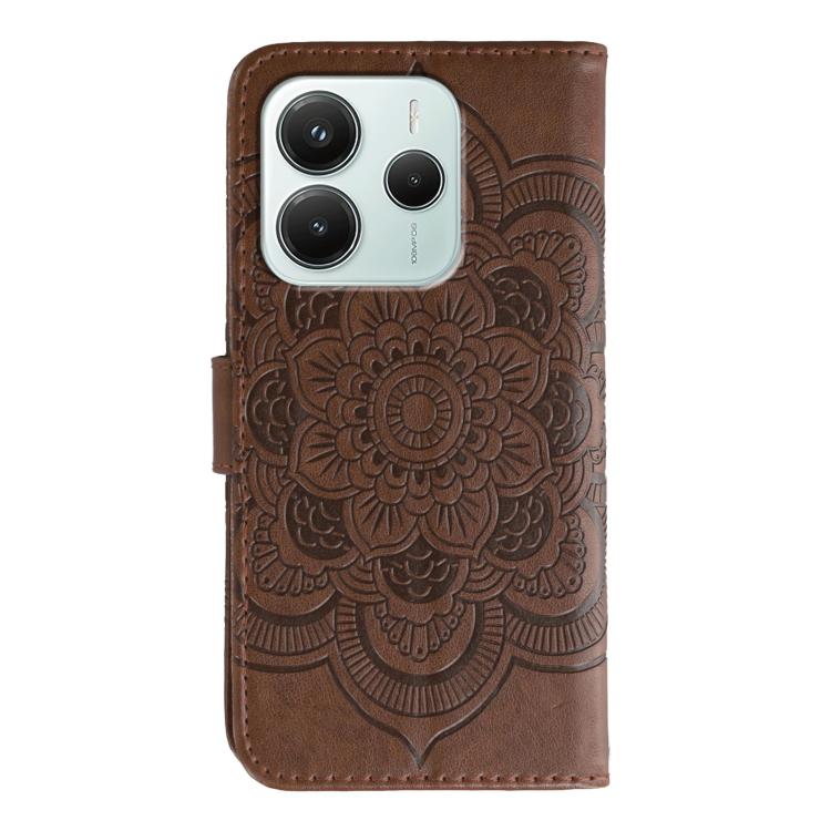 For Redmi Note14 4G 163.25mm Sun Mandala Embossing Pattern Phone Leather Case