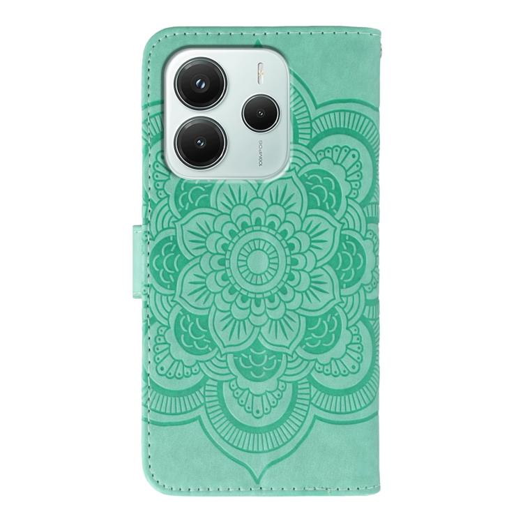 For Redmi Note14 4G 163.25mm Sun Mandala Embossing Pattern Phone Leather Case