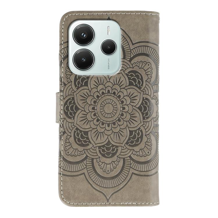 For Redmi Note 14 4G 164.84mm Sun Mandala Embossing Pattern Phone Leather Case