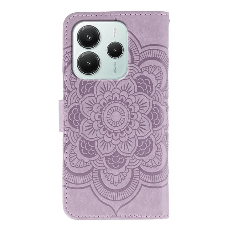 For Redmi Note 14 5G Sun Mandala Embossing Pattern Phone Leather Case