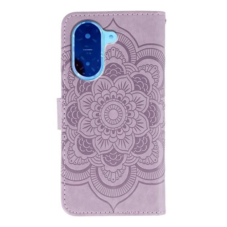 For Redmi A5 4G 173.3mm Sun Mandala Embossing Pattern Phone Leather Case