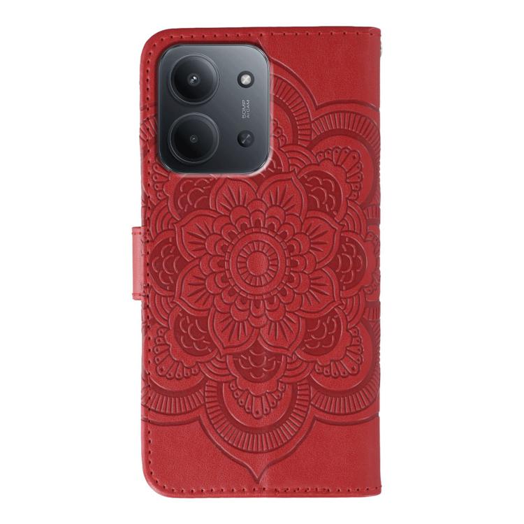 For Redmi 15C 5G / 4G Global 171mm Sun Mandala Embossing Pattern Phone Leather Case