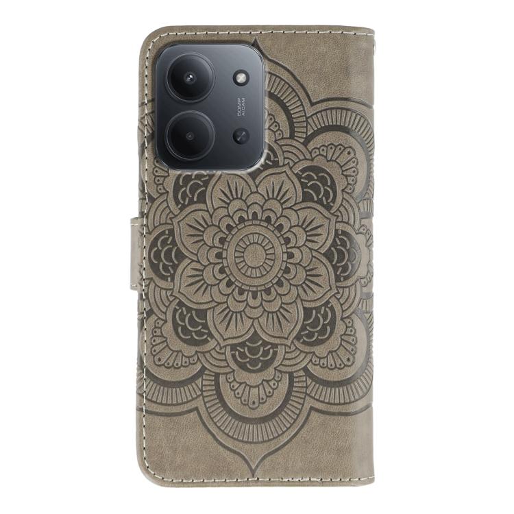 For Redmi 15C 5G / 4G Global 171mm Sun Mandala Embossing Pattern Phone Leather Case