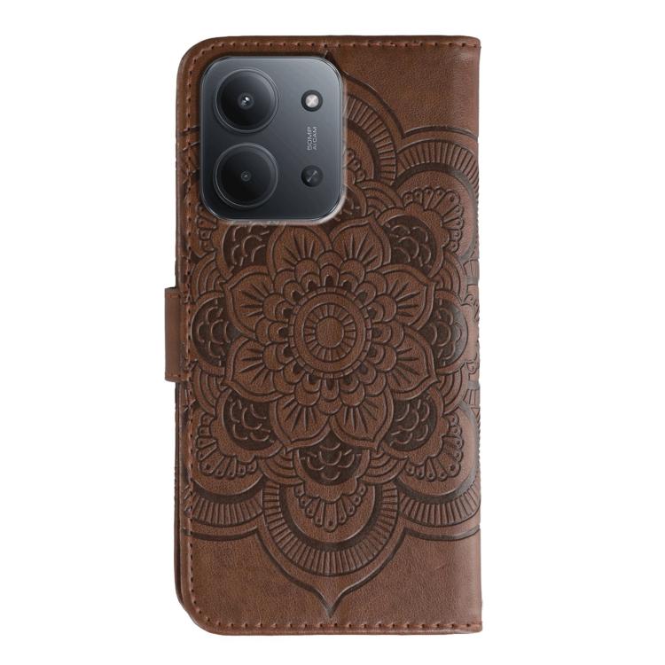 For Redmi 15C 5G / 4G Global 171mm Sun Mandala Embossing Pattern Phone Leather Case