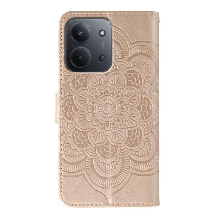 For Redmi 15C 5G / 4G Global 171mm Sun Mandala Embossing Pattern Phone Leather Case