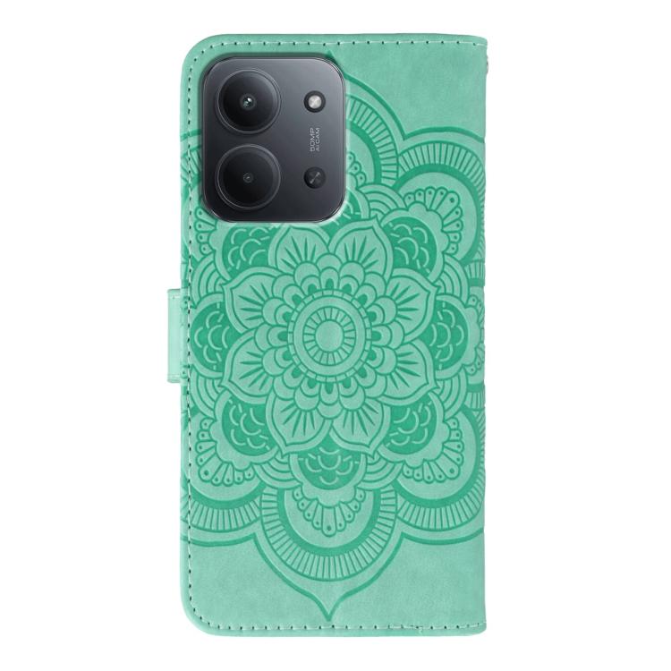 For Redmi 15C 5G / 4G Global 171mm Sun Mandala Embossing Pattern Phone Leather Case