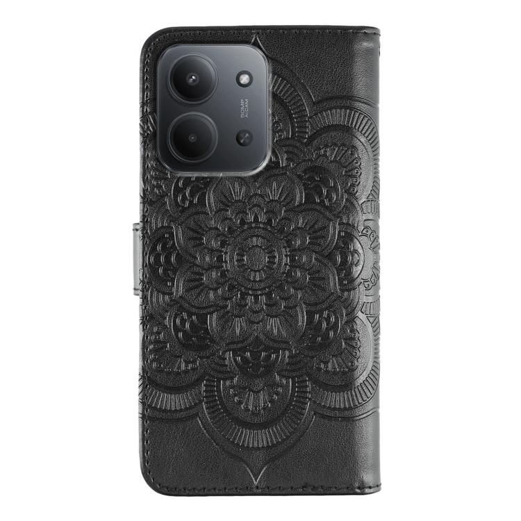 For Redmi 15C 5G / 4G EU 173mm Sun Mandala Embossing Pattern Phone Leather Case