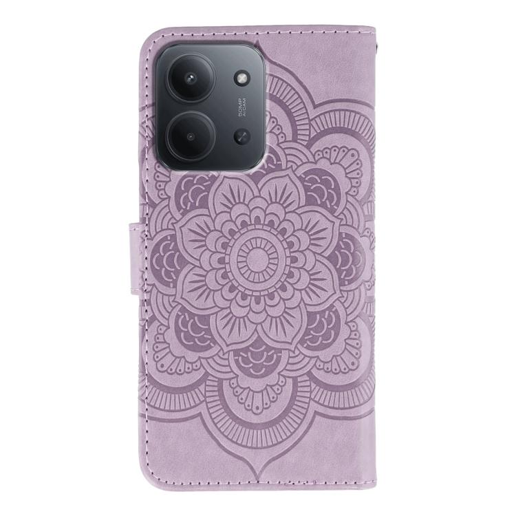 For Redmi 15C 5G / 4G EU 173mm Sun Mandala Embossing Pattern Phone Leather Case