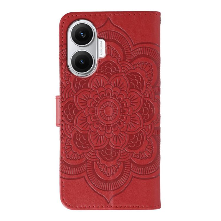 For Redmi Turbo 4 Pro 5G / Poco F7 Sun Mandala Embossing Pattern Phone Leather Case