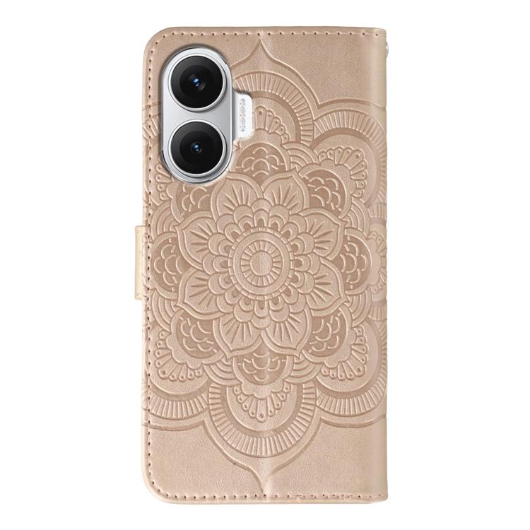 For Redmi Turbo 4 Pro 5G / Poco F7 Sun Mandala Embossing Pattern Phone Leather Case