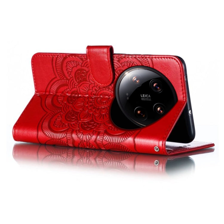 For Xiaomi 14 Ultra Sun Mandala Embossing Pattern Phone Leather Case