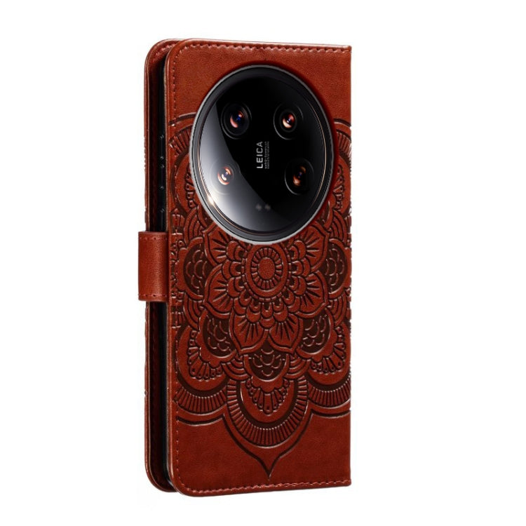For Xiaomi 14 Ultra Sun Mandala Embossing Pattern Phone Leather Case
