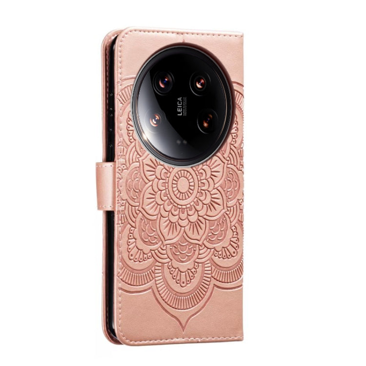 For Xiaomi 14 Ultra Sun Mandala Embossing Pattern Phone Leather Case
