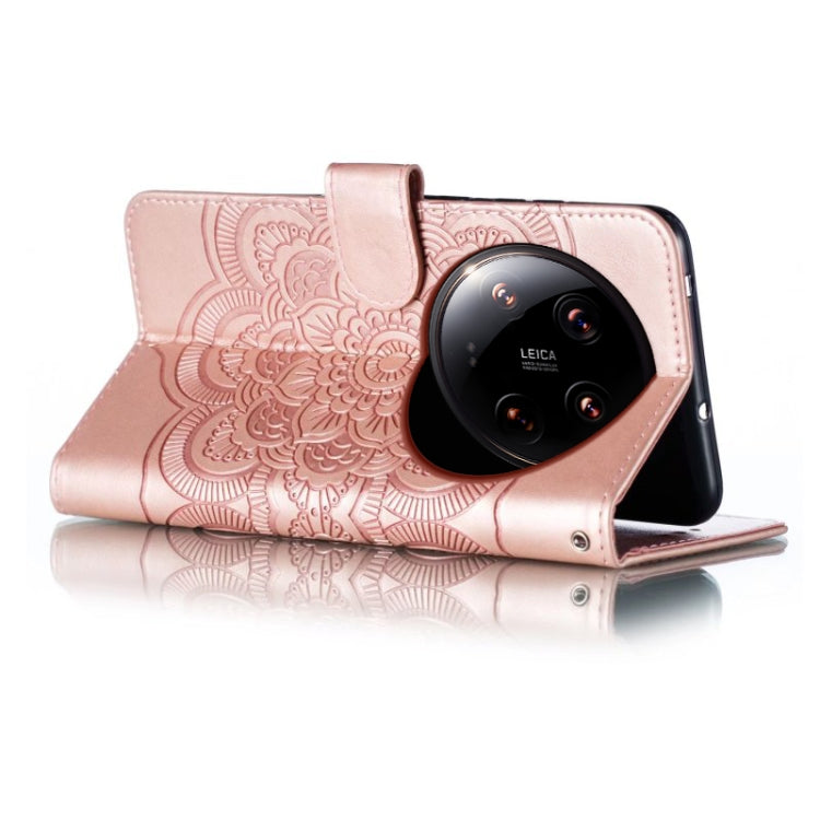 For Xiaomi 14 Ultra Sun Mandala Embossing Pattern Phone Leather Case