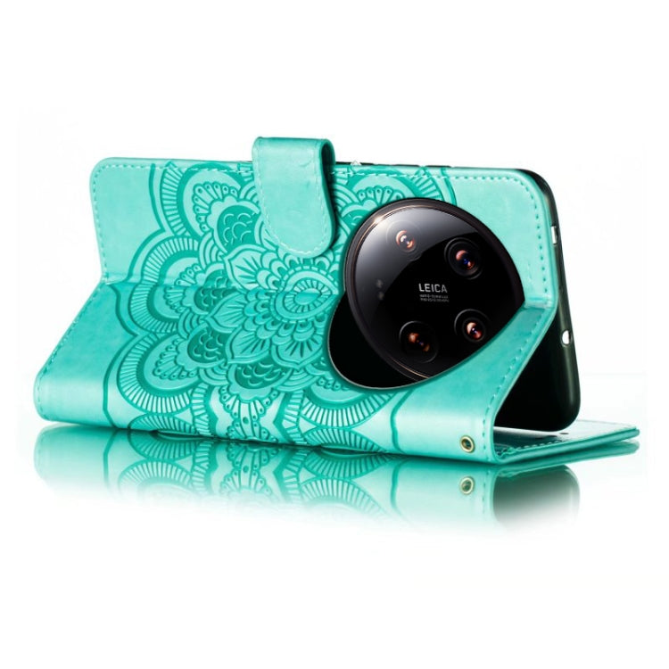 For Xiaomi 14 Ultra Sun Mandala Embossing Pattern Phone Leather Case