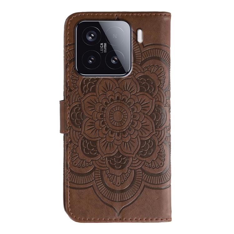 For Xiaomi 15 Sun Mandala Embossing Pattern Phone Leather Case