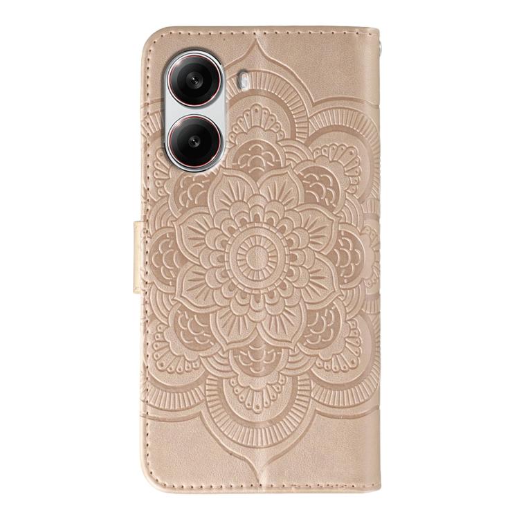 For Xiaomi Poco X7 Pro Sun Mandala Embossing Pattern Phone Leather Case