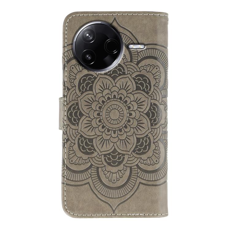 For Xiaomi Poco F7 Pro / Redmi K80 Sun Mandala Embossing Pattern Phone Leather Case