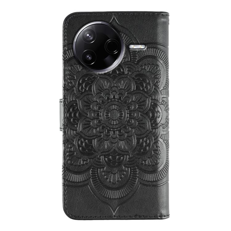 For Xiaomi Poco F7 Pro / Redmi K80 Sun Mandala Embossing Pattern Phone Leather Case
