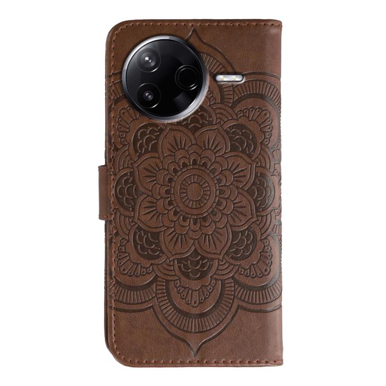 For Xiaomi Poco F7 Pro / Redmi K80 Sun Mandala Embossing Pattern Phone Leather Case