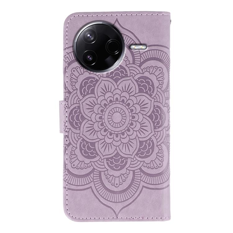For Xiaomi Poco F7 Pro / Redmi K80 Sun Mandala Embossing Pattern Phone Leather Case
