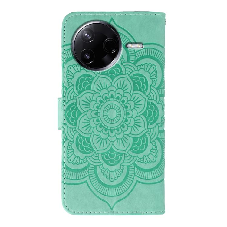 For Xiaomi Poco F7 Pro / Redmi K80 Sun Mandala Embossing Pattern Phone Leather Case