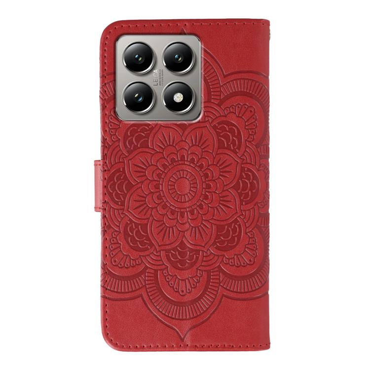 For Xiaomi 14T Pro Sun Mandala Embossing Pattern Phone Leather Case