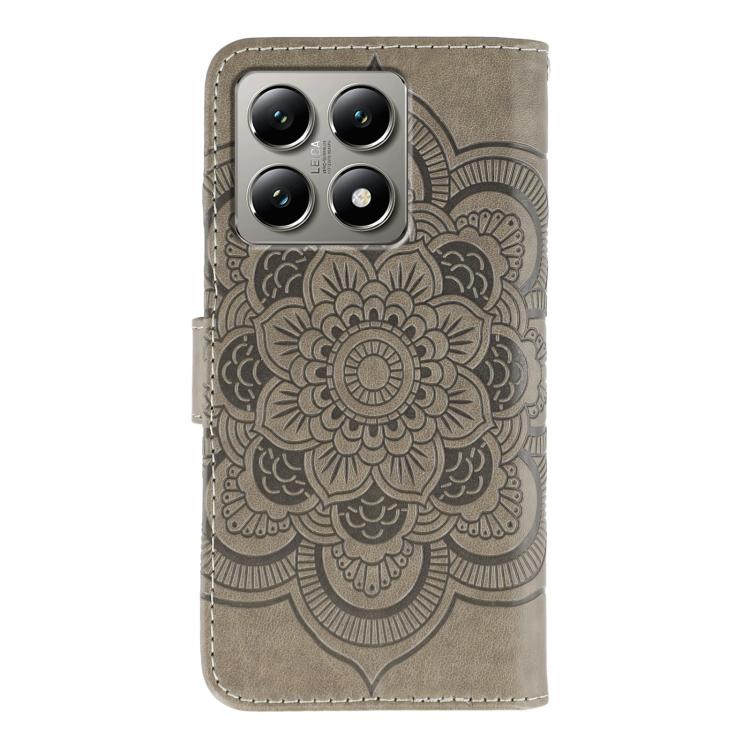 For Xiaomi 14T Pro Sun Mandala Embossing Pattern Phone Leather Case