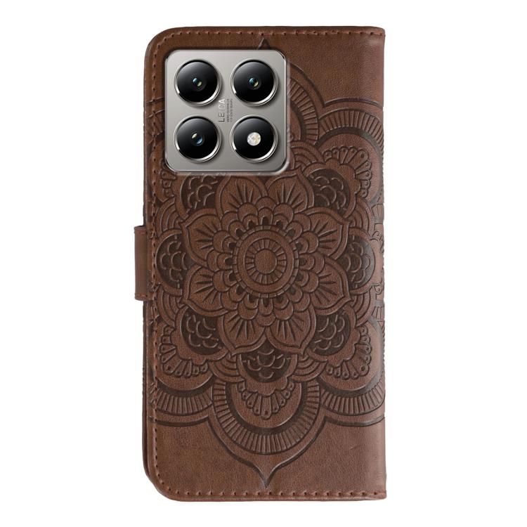 For Xiaomi 14T Pro Sun Mandala Embossing Pattern Phone Leather Case