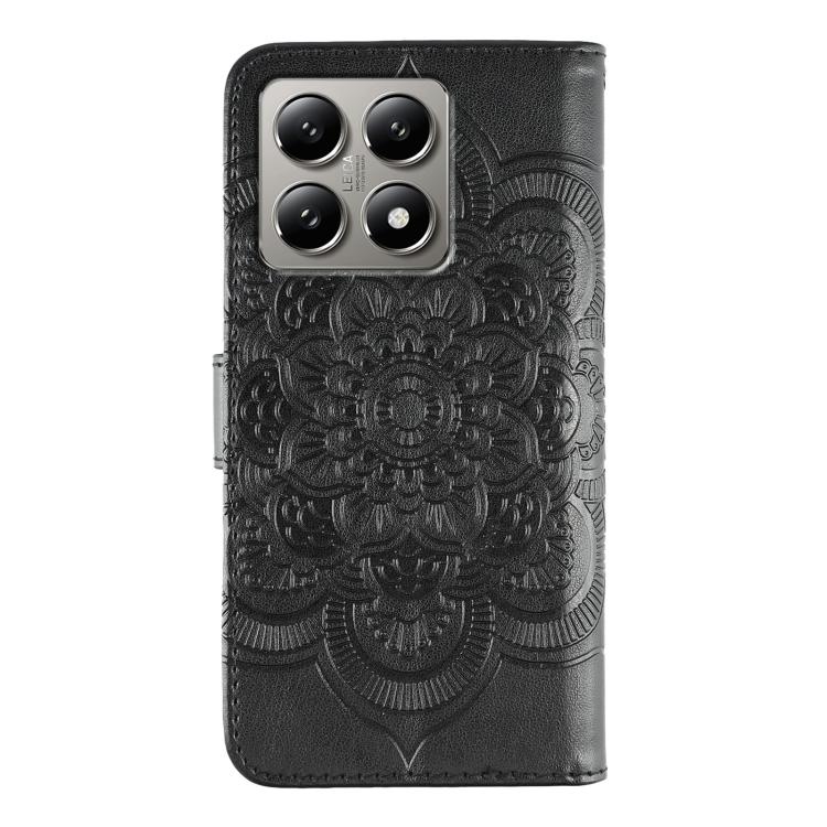 For Xiaomi 14T Sun Mandala Embossing Pattern Phone Leather Case