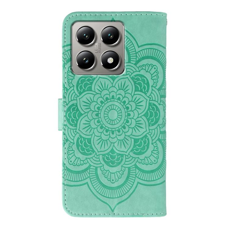 For Xiaomi 14T Sun Mandala Embossing Pattern Phone Leather Case