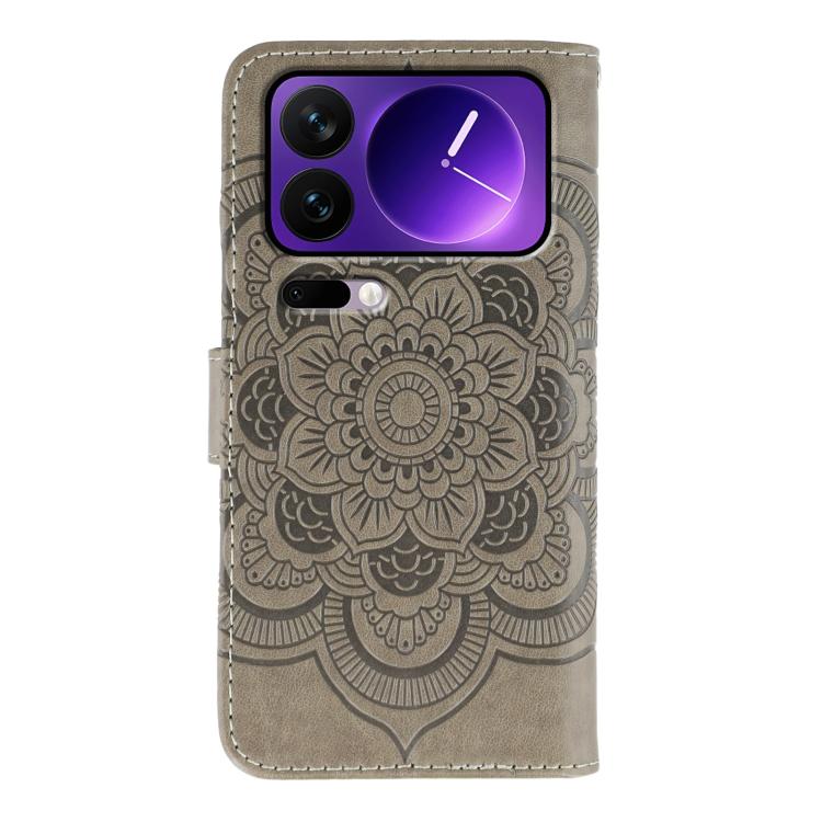 For Xiaomi 17 Pro Sun Mandala Embossing Pattern Phone Leather Case